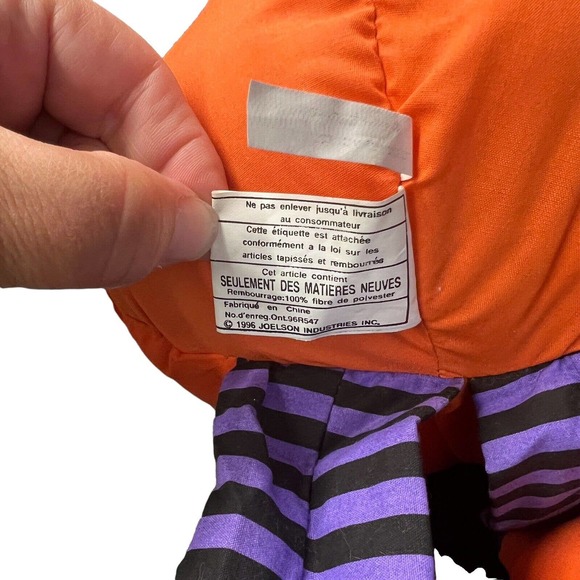 Vintage 1996 Joelson Happy Jack‎ The laughing Pumpkin Jack-O'-Lantern Plush Doll - Picture 6 of 6